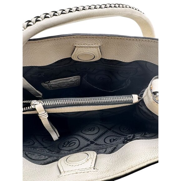 Brighton Ferrara Levia Lorenza Vallera Bucket White Leather Shoulder Bag Braided - Picture 8 of 16